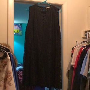 A short, black dress